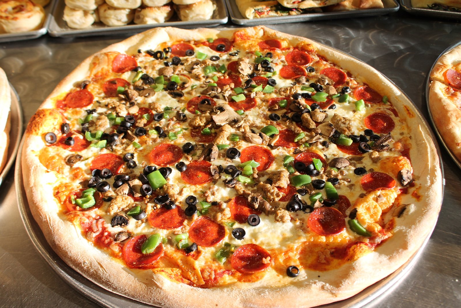 Fresh baked specialty pizza