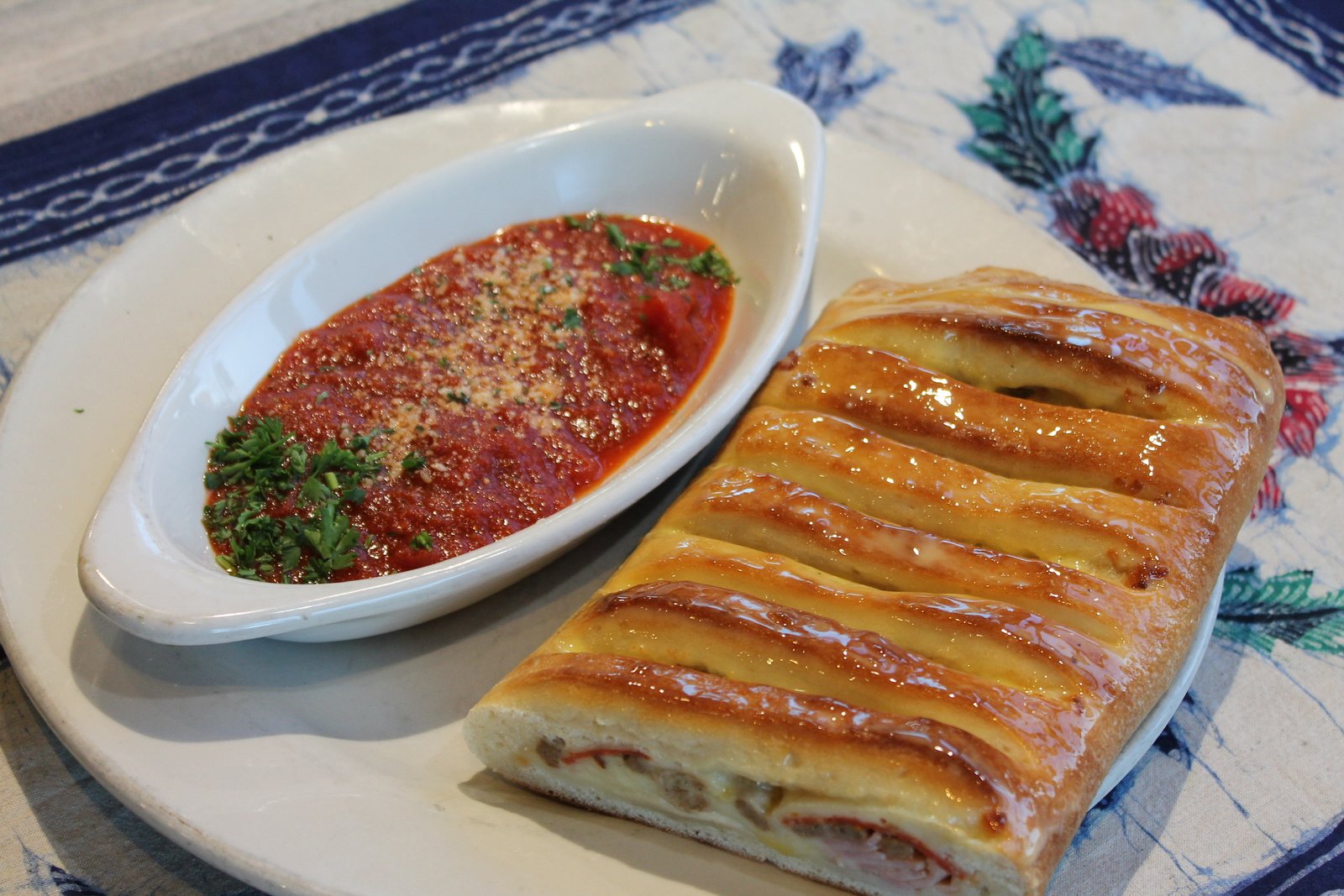 Sliced meat stromboli